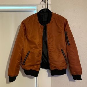 Burnt Orange Bomber Jacket